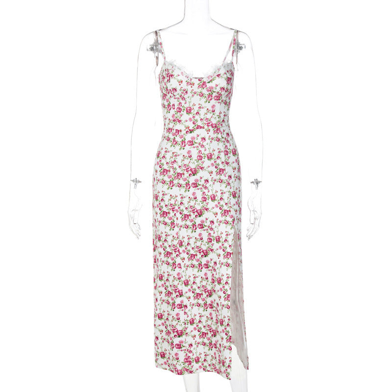 BloomSlit Lace Floral Maxi Dress™