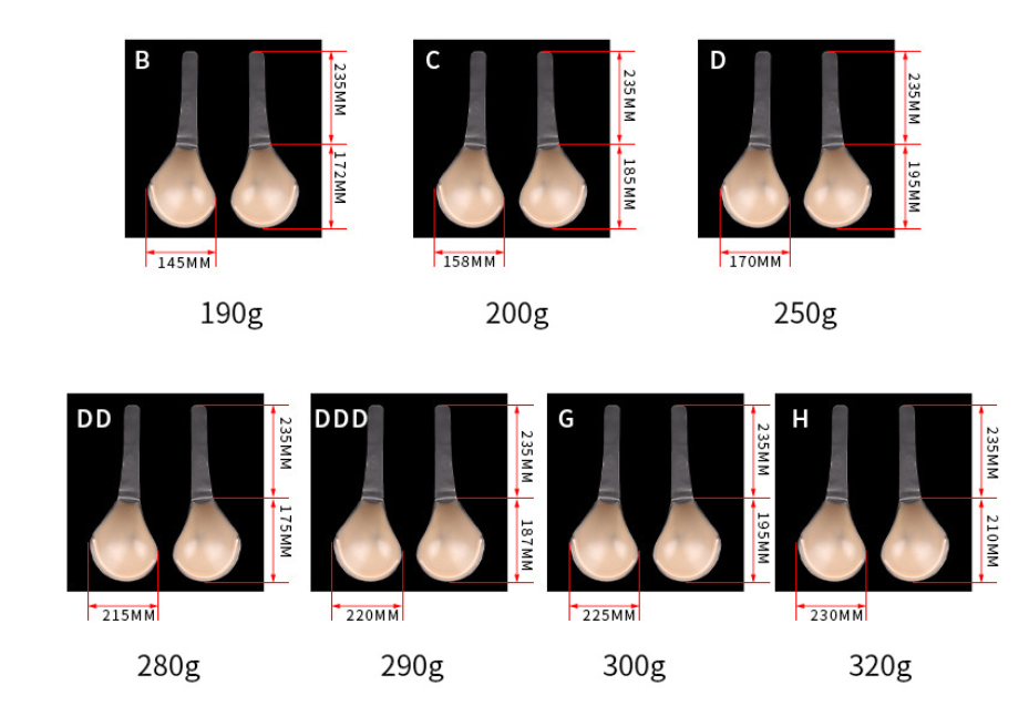 Sujetador invisible de gran tamaño Almohadilla de levantamiento de senos anti-SAG de silicona