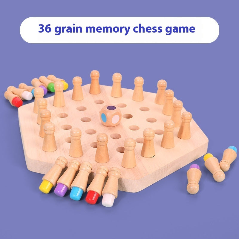 Wooden Memory Chess Desktop Game