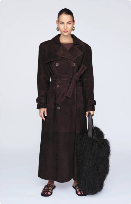 RetroChic Suede Belted Coat™