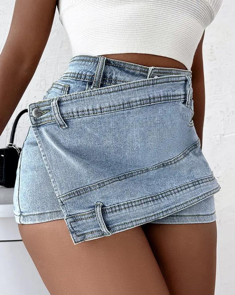 Street Wrap Denim Skort