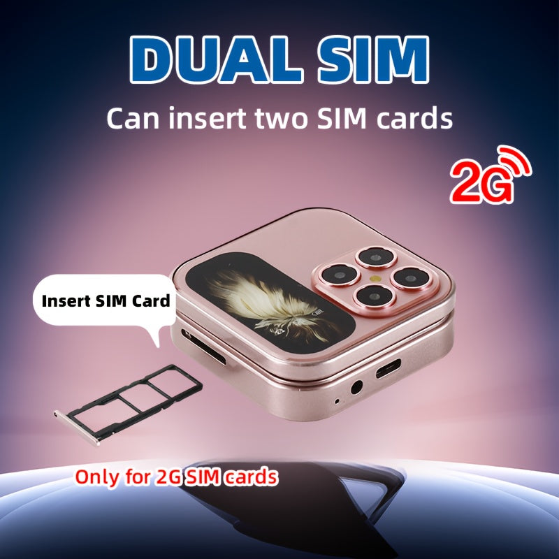 2G Mini Phone With Dual SIM Cards & Dual Standby - Compact Travel-Friendly Design, USB-C Charging, 2, 5-14V, 320x240 Resolution, Wireless Connectivity For Calls, Texts, Music - Ideal For Outdoor Activ
