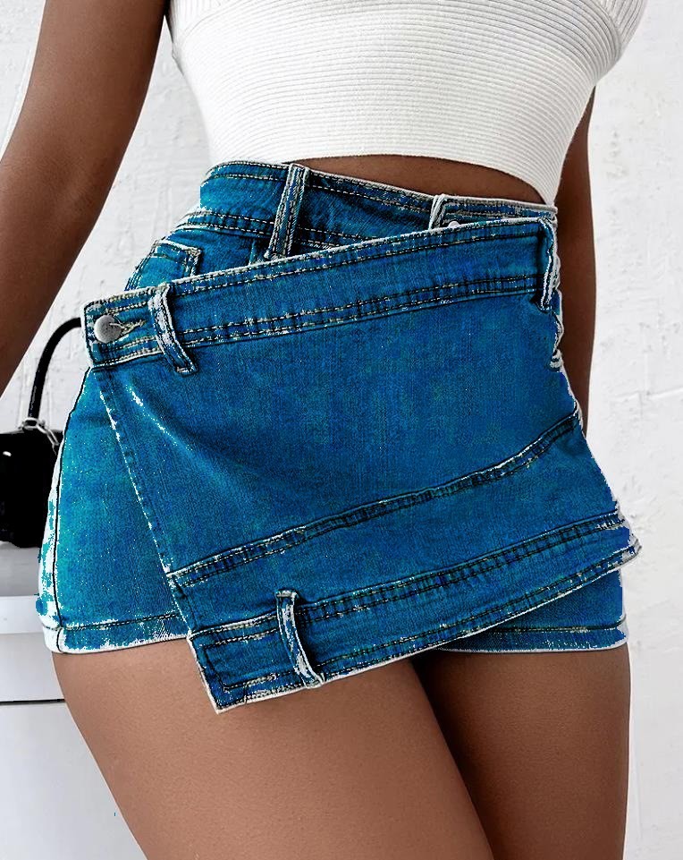 Street Wrap Denim Skort