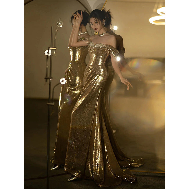 Radiant Gold Embellished Gown™