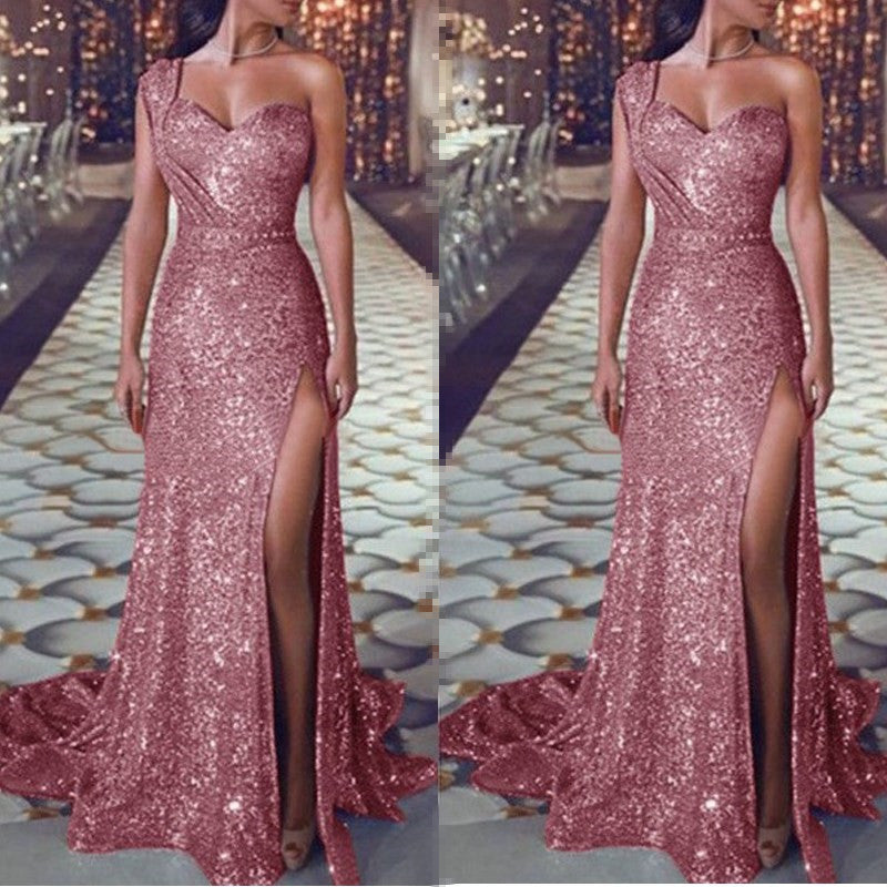 Gilded Glam One-Shoulder Dress™