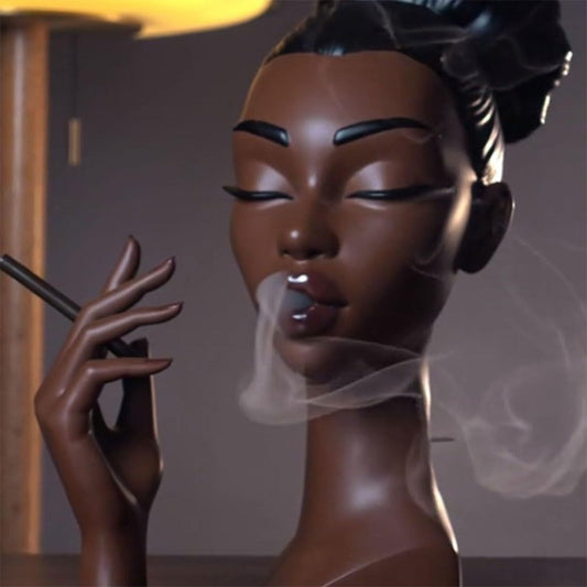 Lady Smoking Resin Sculpture™