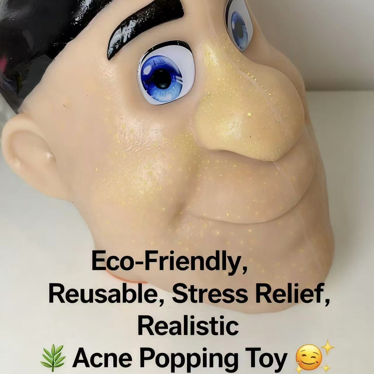 Eco-Friendly Realistic Acne Popping Stress Relief Toy - Big Head Pimple Squeezer For Anxiety Relief