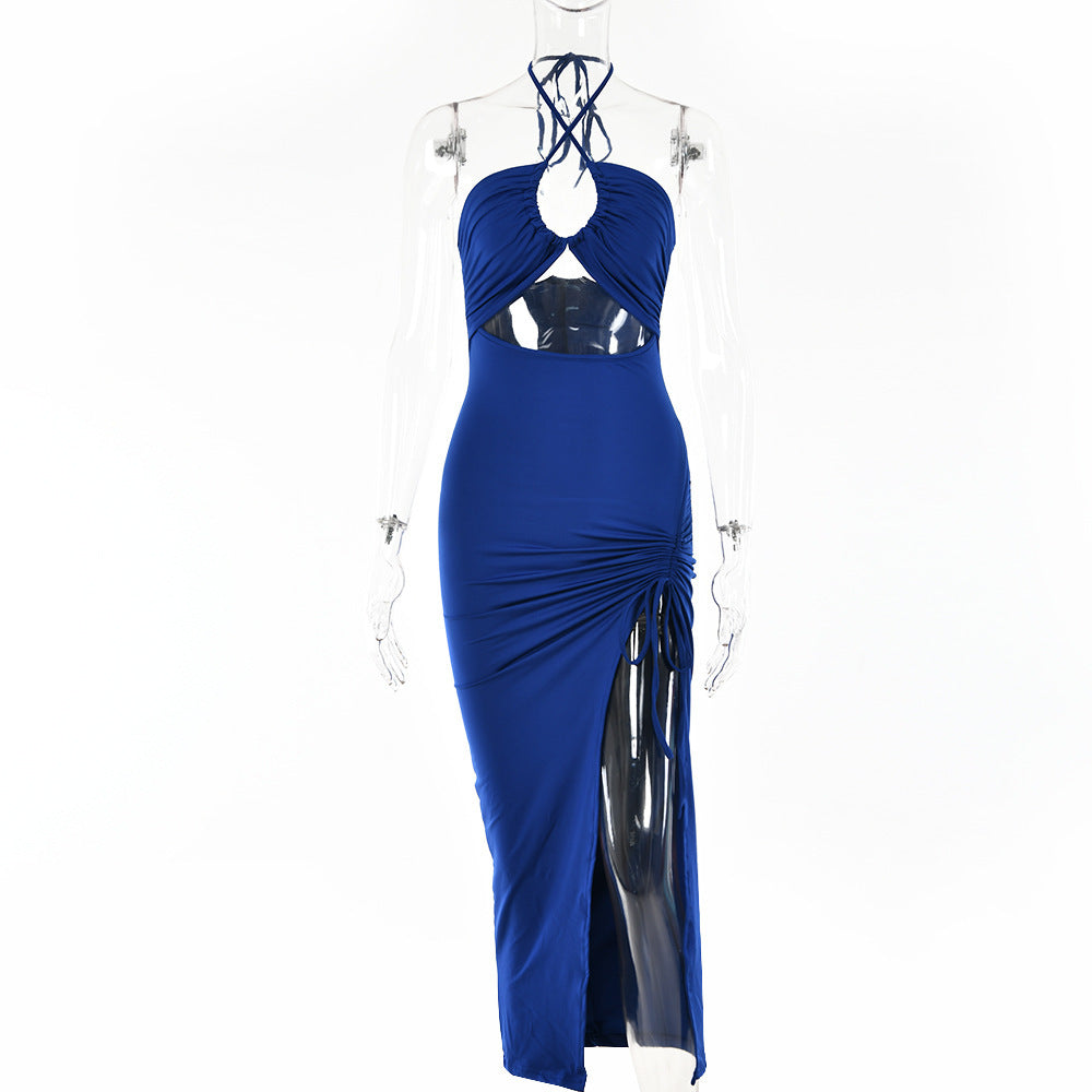 Halterneck Lace-Up Split Dress™