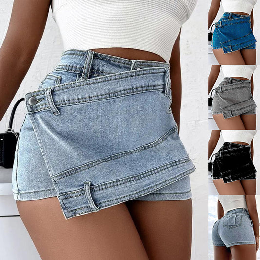 Street Wrap Denim Skort