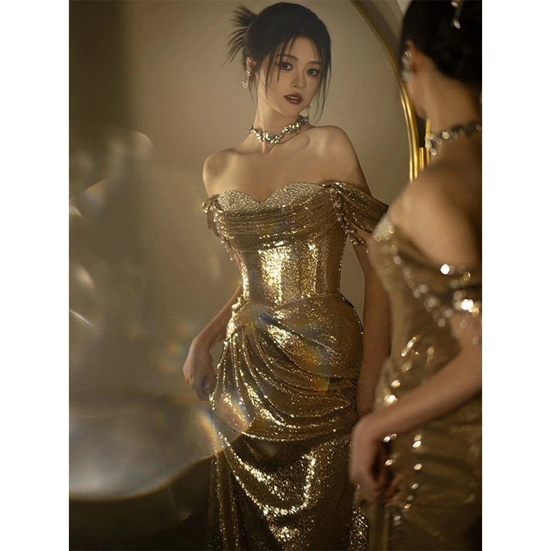 Radiant Gold Embellished Gown™