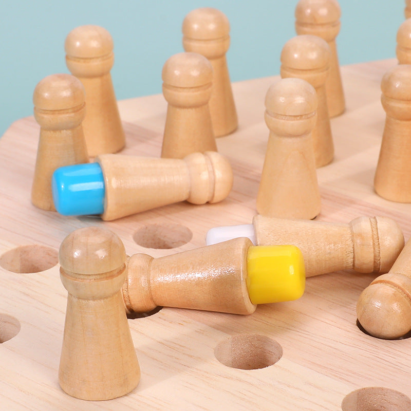 Wooden Memory Chess Desktop Game