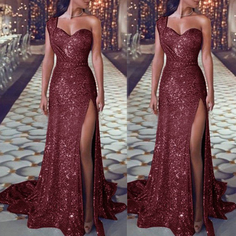 Gilded Glam One-Shoulder Dress™