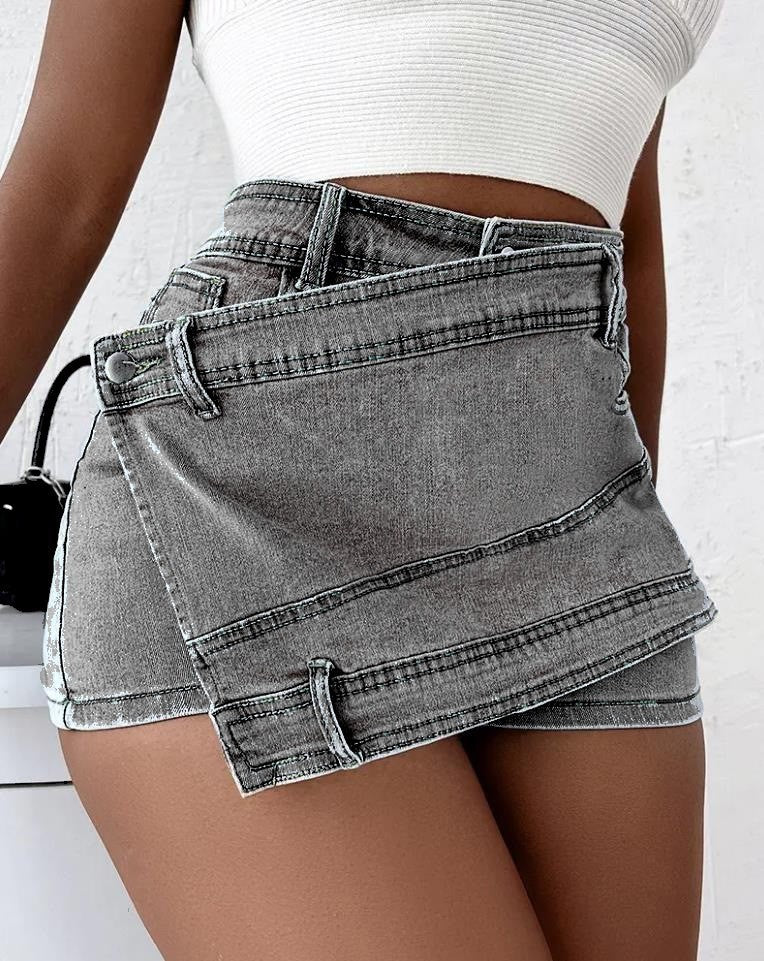 Street Wrap Denim Skort