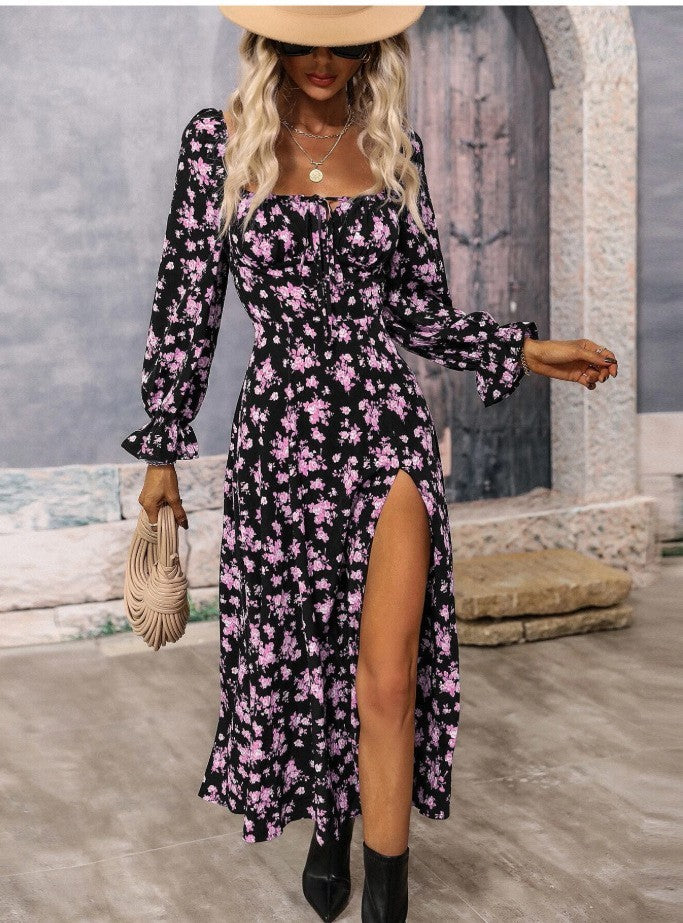 Blooming Grace Slit Dress