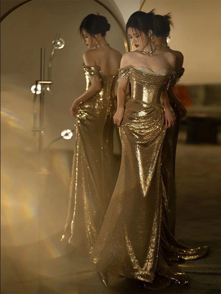 Radiant Gold Embellished Gown™