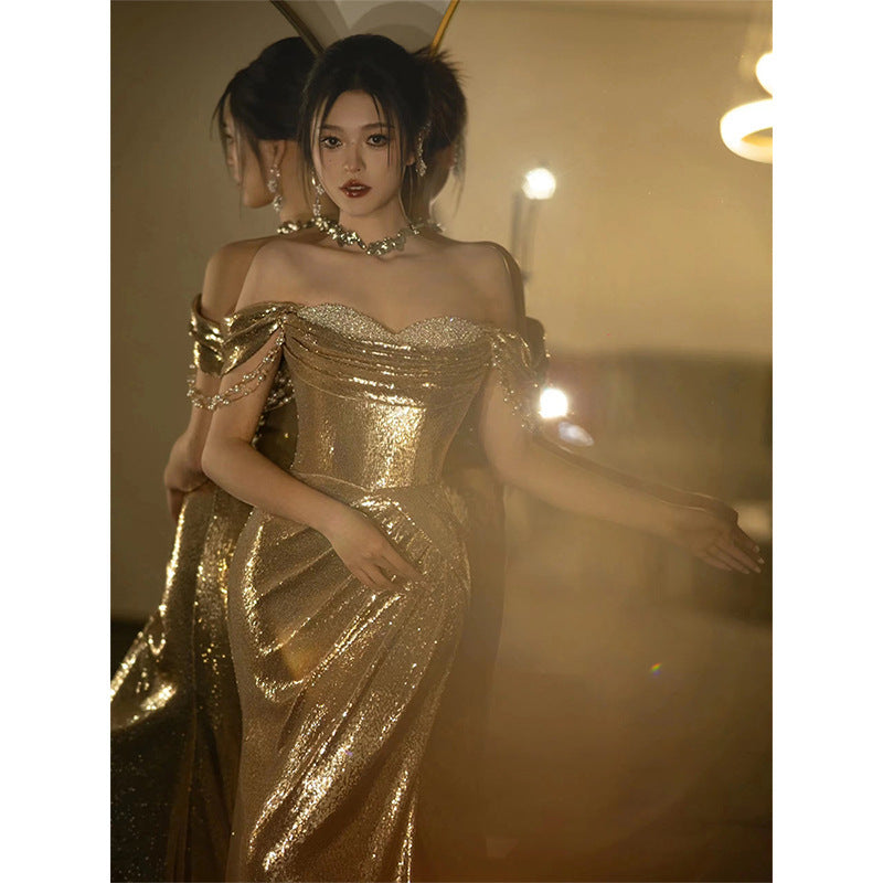 Radiant Gold Embellished Gown™