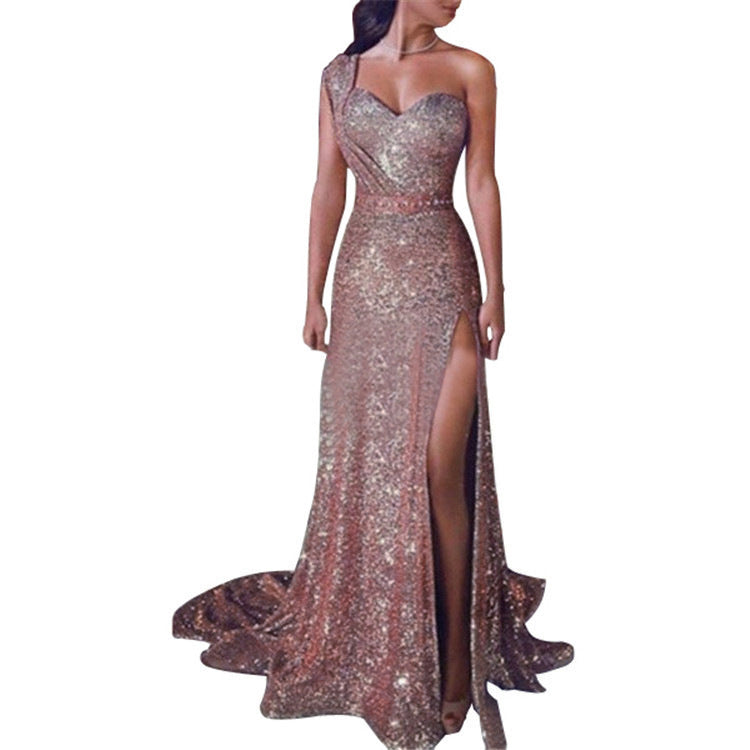 Gilded Glam One-Shoulder Dress™