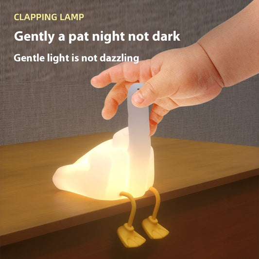 Amazon Cross-border Creative Gift Middle Finger Duck Small Night Lamp Rechargeable Dimming Vinyl Little Duck Night Light