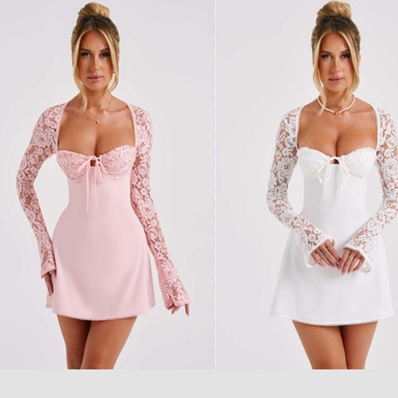 Chic Corset Lace Long Sleeve Dress™