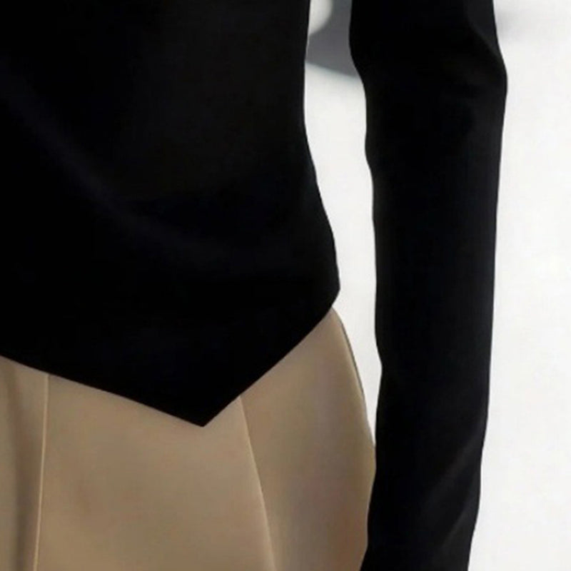 Women's Off Shoulder Y2K Top, Long Sleeve Slim Fit Asymmetrical Shirt