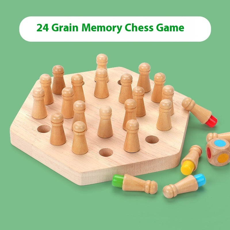 Wooden Memory Chess Desktop Game