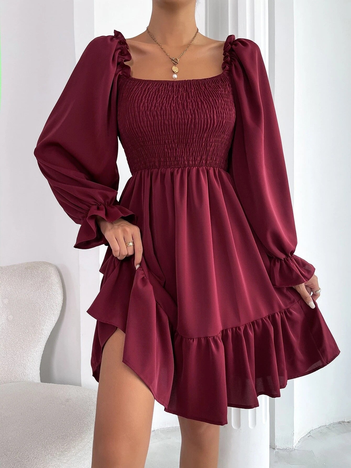 Boho Flare Ruffle Dress ™