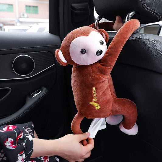 Cute Cartoon Monkey Home Office Car Hanging Servilleta de papel Caja de pañuelos